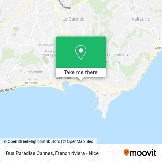 Bus Paradise Cannes map