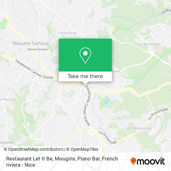 Mapa Restaurant Let It Be, Mougins, Piano Bar