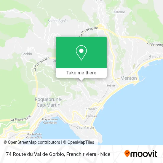 74 Route du Val de Gorbio map