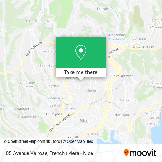 Mapa 85 Avenue Valrose