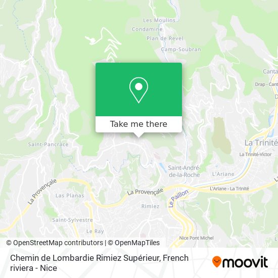 Chemin de Lombardie Rimiez Supérieur map