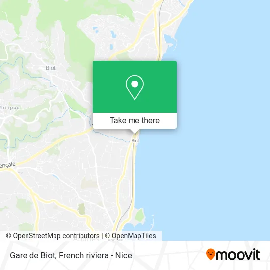 Gare de Biot map