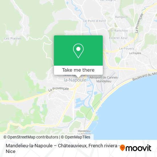 Mapa Mandelieu-la-Napoule – Châteauvieux