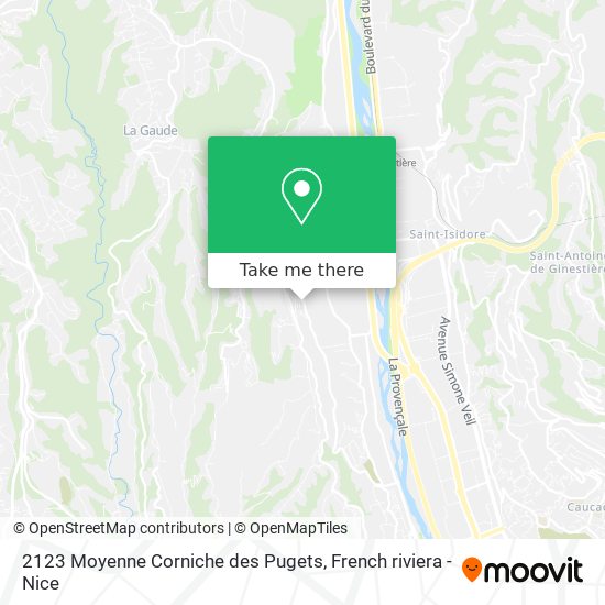 Mapa 2123 Moyenne Corniche des Pugets