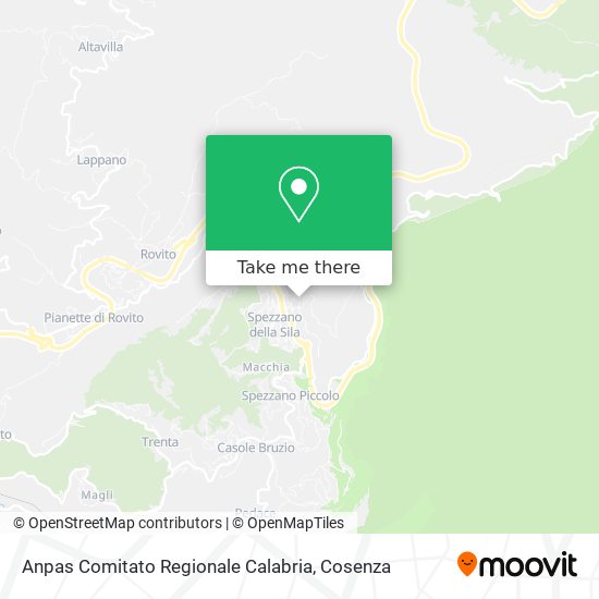 Anpas Comitato Regionale Calabria map