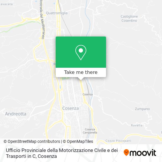 Ufficio Provinciale della Motorizzazione Civile e dei Trasporti in C map