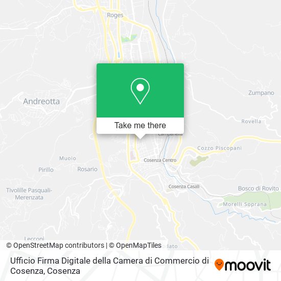 Ufficio Firma Digitale della Camera di Commercio di Cosenza map