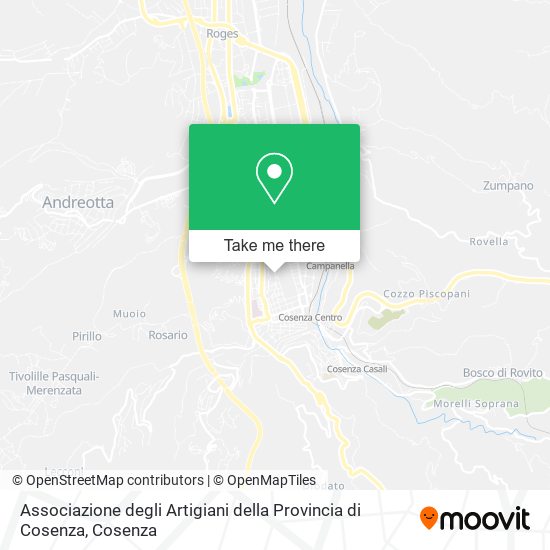 Associazione degli Artigiani della Provincia di Cosenza map