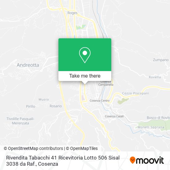 Rivendita Tabacchi 41 Ricevitoria Lotto 506 Sisal 3038 da Raf. map