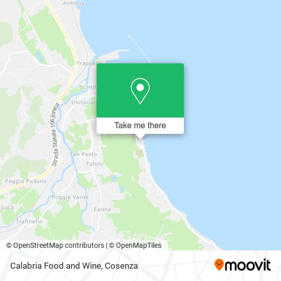 Calabria Food and Wine map