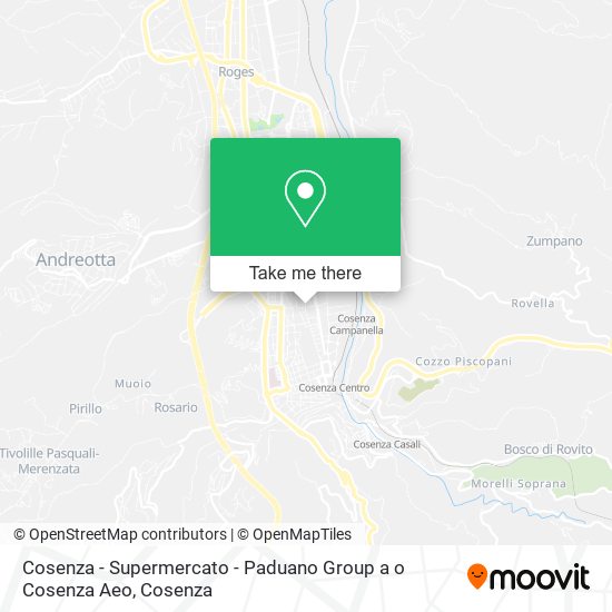 Cosenza - Supermercato - Paduano Group a o Cosenza Aeo map