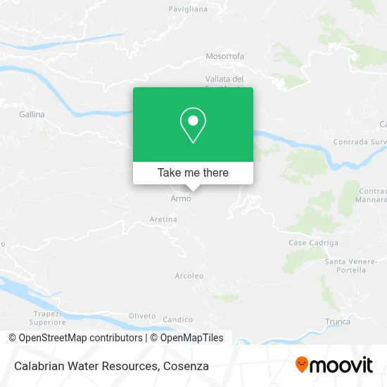 Calabrian Water Resources map