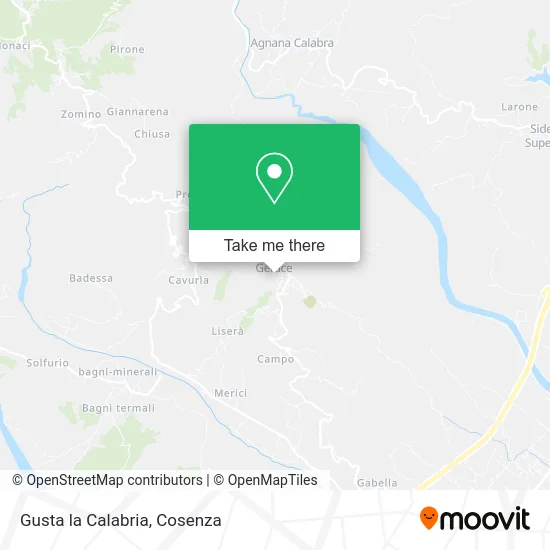 Gusta la Calabria map