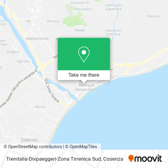 Trenitalia-Divpaeggeri-Zona Tirrenica Sud map