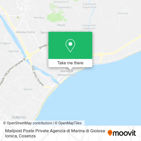 Mailpost Poste Private Agenzia di Marina di Gioiosa Ionica map