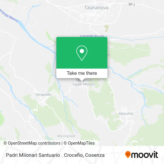 Padri Miionari Santuario . Crocefio map
