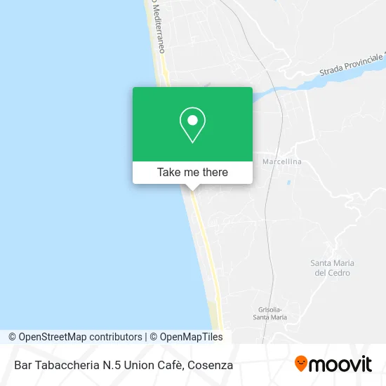 Bar Tabaccheria N.5 Union Cafè map