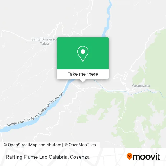 Rafting Fiume Lao Calabria map