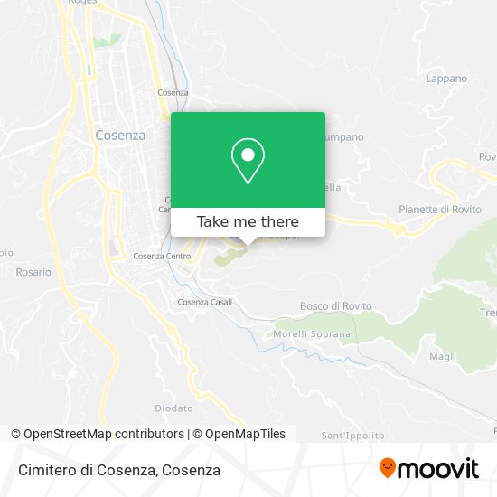 Cimitero di Cosenza map