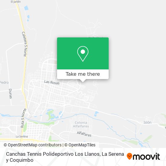 Mapa de Canchas Tennis Polideportivo Los Llanos