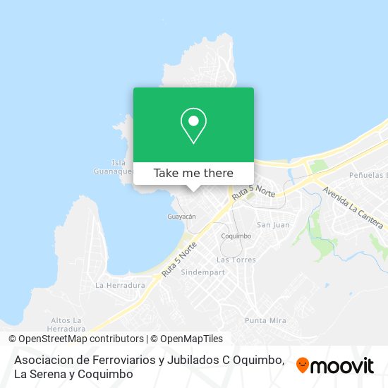 Asociacion de Ferroviarios y Jubilados C Oquimbo map