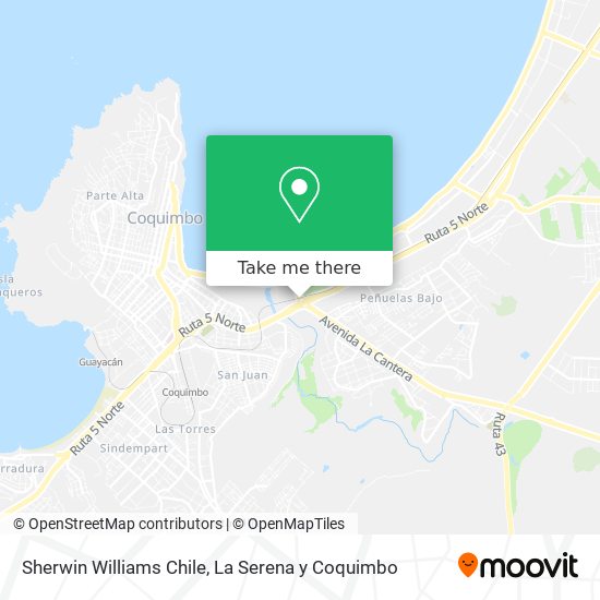Mapa de Sherwin Williams Chile