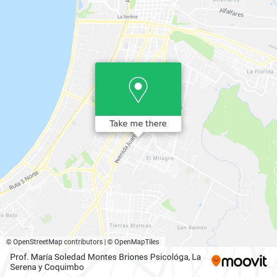 Prof. María Soledad Montes Briones Psicológa map