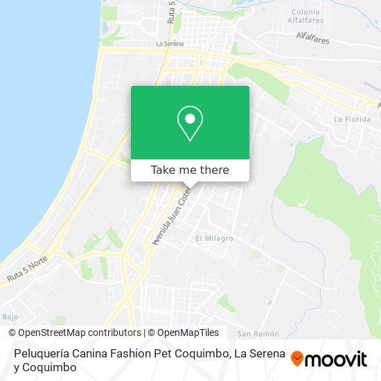 Mapa de Peluquería Canina Fashion Pet Coquimbo