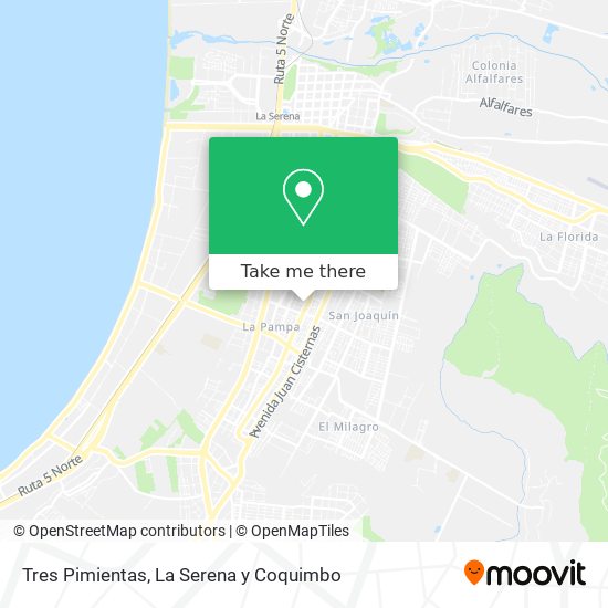 Tres Pimientas map