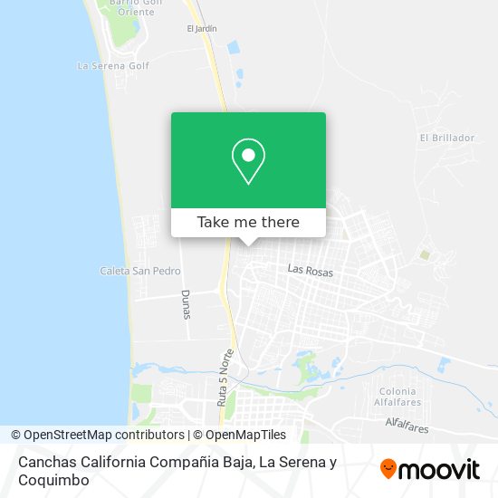 Mapa de Canchas California Compañia Baja