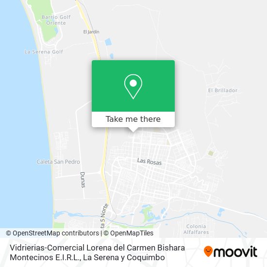 Mapa de Vidrierias-Comercial Lorena del Carmen Bishara Montecinos E.I.R.L.