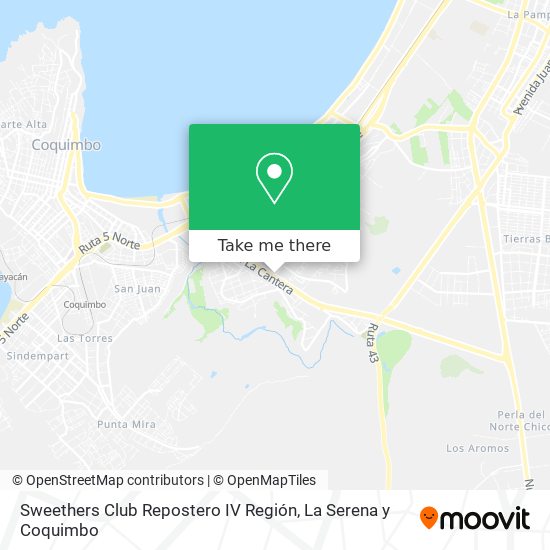 Sweethers Club Repostero IV Región map