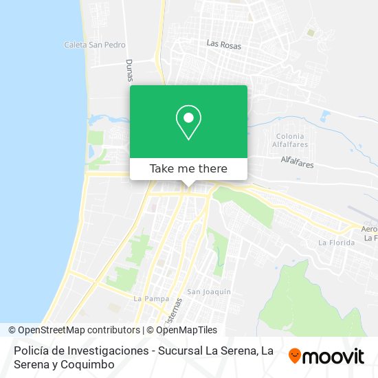 Policía de Investigaciones - Sucursal La Serena map