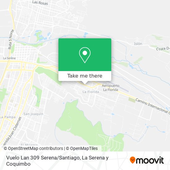 Vuelo Lan 309 Serena/Santiago map