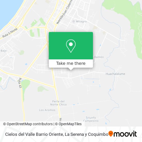 Mapa de Cielos del Valle Barrio Oriente