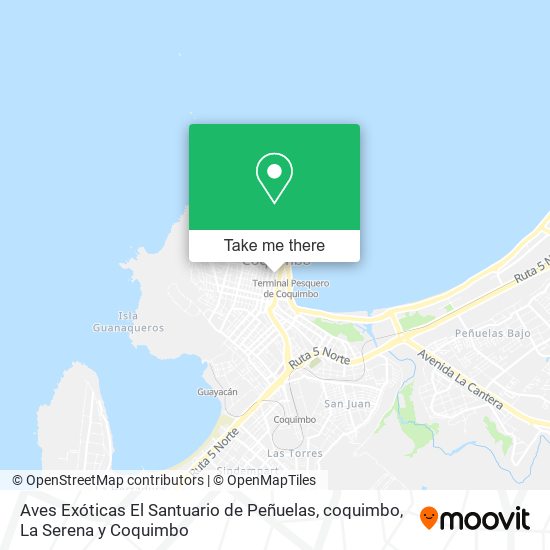 Aves Exóticas El Santuario de Peñuelas, coquimbo map