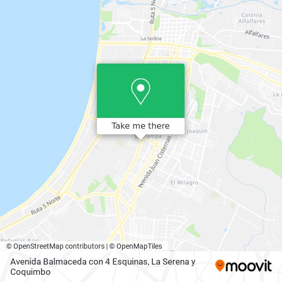 Mapa de Avenida Balmaceda con 4 Esquinas