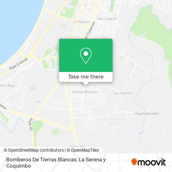 Bomberos De Tierras Blancas map