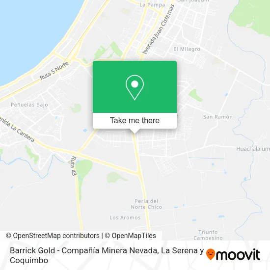 Barrick Gold - Compañía Minera Nevada map