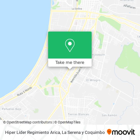 Mapa de Hiper Líder Regimiento Arica