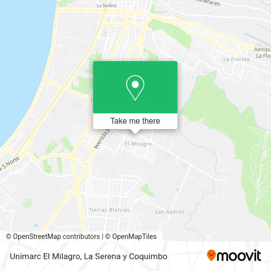 Mapa de Unimarc El Milagro