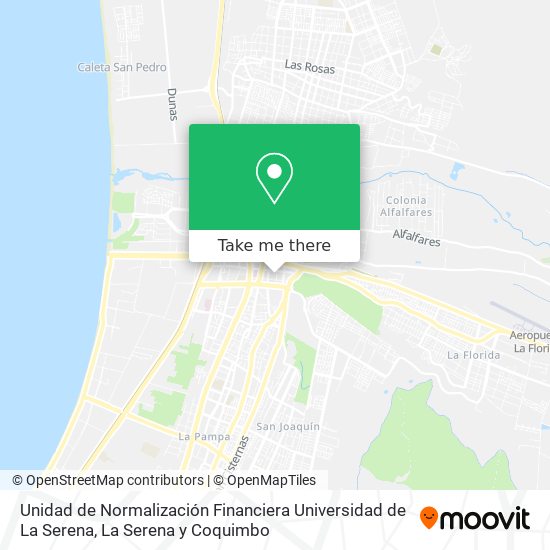 Unidad de Normalización Financiera Universidad de La Serena map