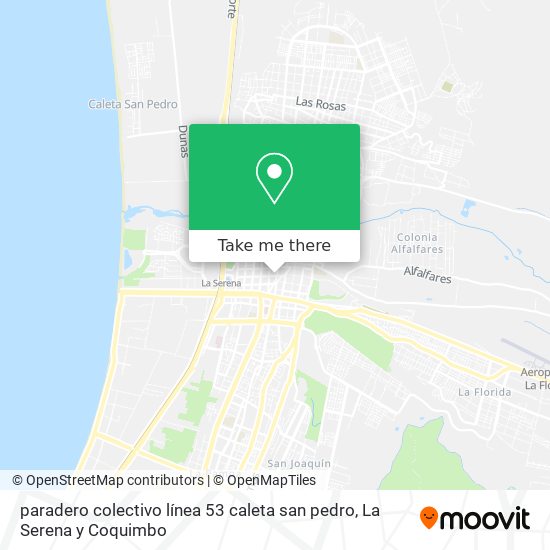 Mapa de paradero colectivo línea 53 caleta san pedro
