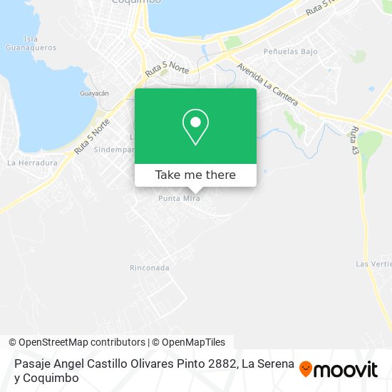 Mapa de Pasaje Angel Castillo Olivares Pinto 2882