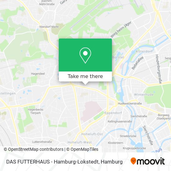 DAS FUTTERHAUS - Hamburg-Lokstedt map