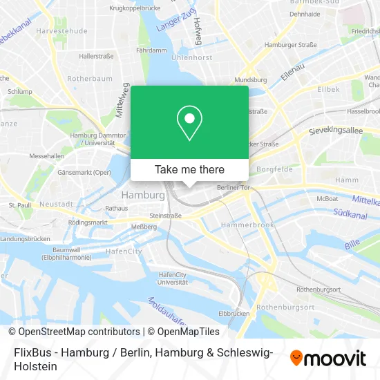 Карта FlixBus - Hamburg / Berlin