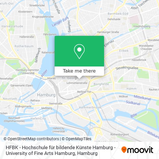 Карта HFBK - Hochschule für bildende Künste Hamburg -  University of Fine Arts Hamburg