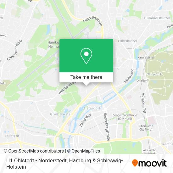 Карта U1 Ohlstedt - Norderstedt