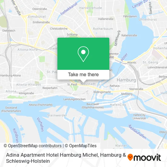 Карта Adina Apartment Hotel Hamburg Michel