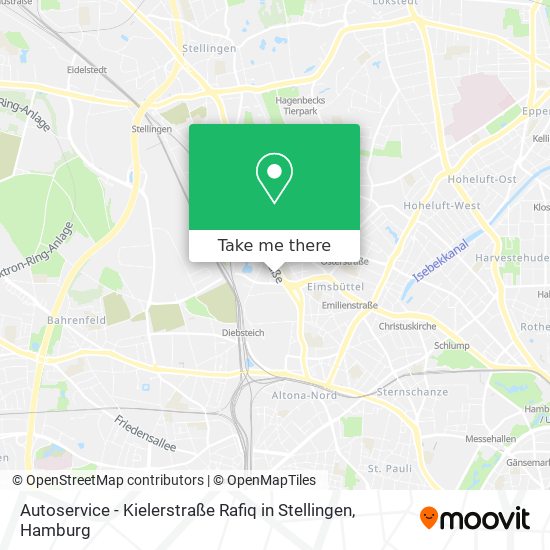 Карта Autoservice - Kielerstraße Rafiq in Stellingen